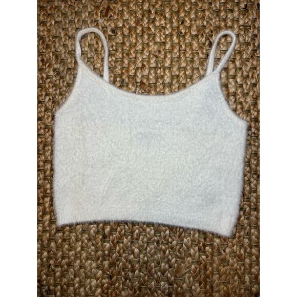 Kendall +  Kyle Fuzzy White Tank Top Size L NWOT - Picture 5 of 7